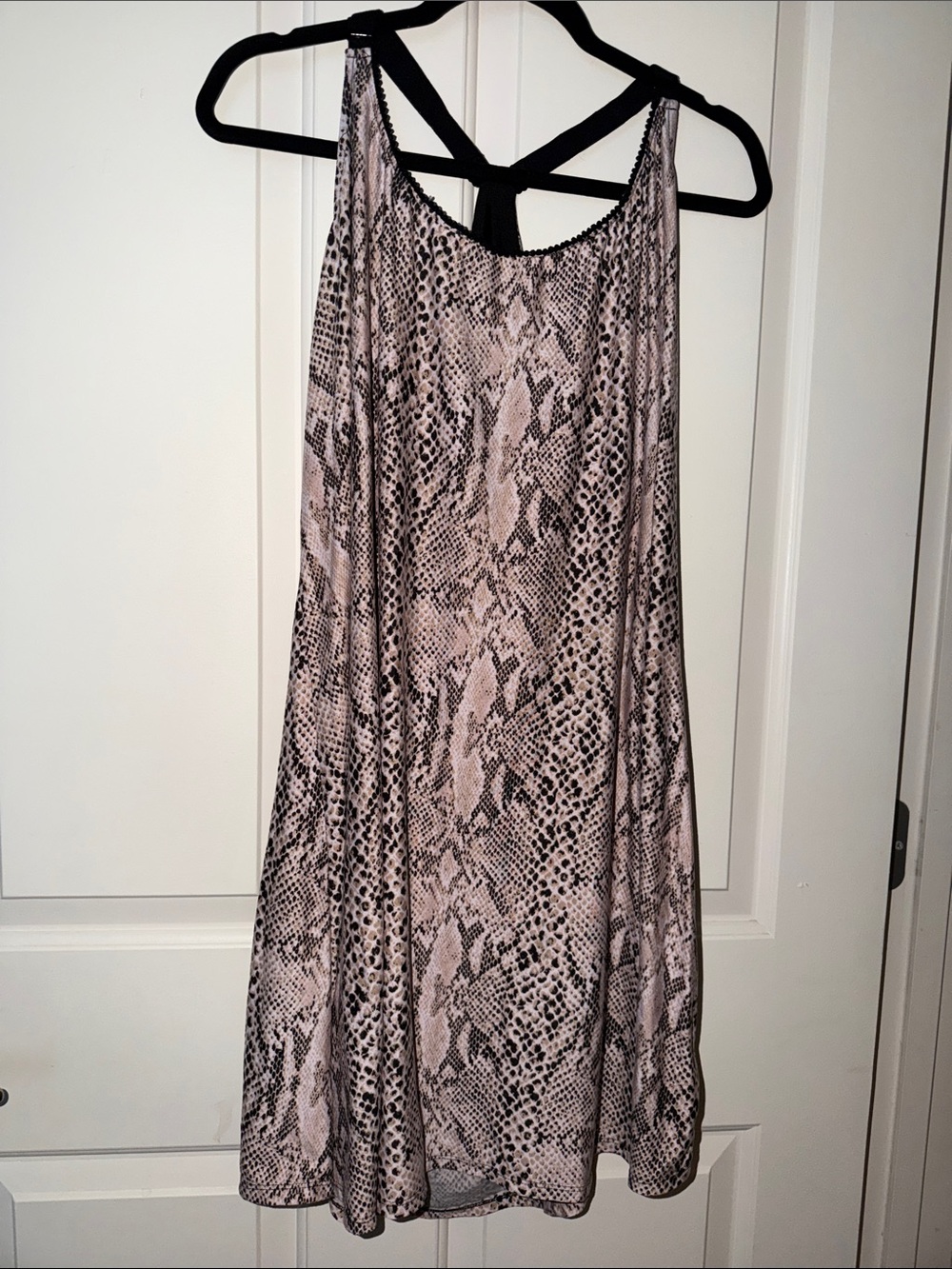 Secret Treasures Blush Snake-Print Halter-Back Sleep Dress